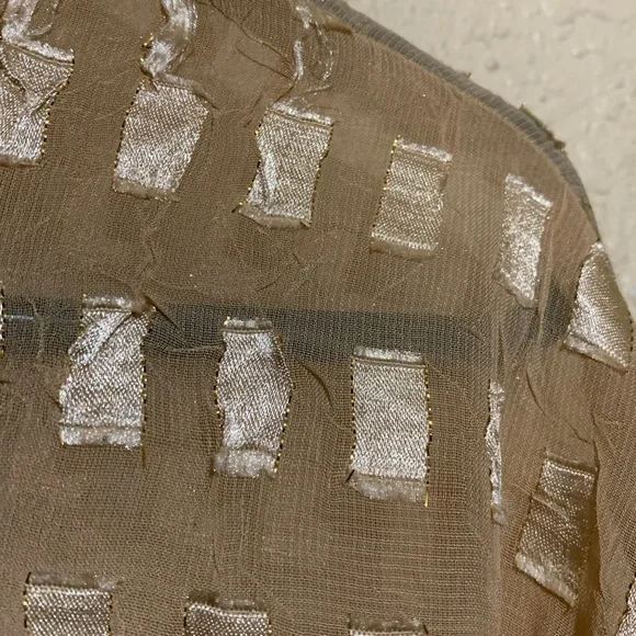 Essentials Top Blouse 2X Golden Yellow Light Weight See Through Long sleeve Poly - Picture 5 of 14